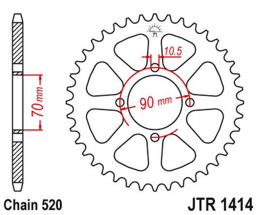 Rear Sprocket 5302 41 KAWASAKI KSF 250 MOJAVE '87-04', KEF 300 LAKOTA '95-03' (530241JT) (Chain.520), JT Sprockets