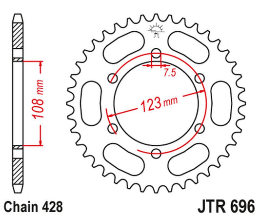 Rear Sprocket 707 50 CAGIVA 50 PRIMA SUPER SPORTS 92-95 (70750JT) (Chain. 520), JT Sprockets