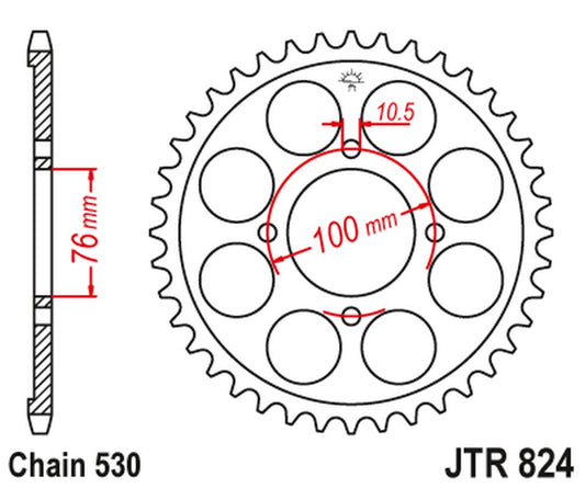 Rear Sprocket 817 40 SUZUKI RG 500 GAMMA '86-89 (81740JT) (Chain. 530), JT Sprockets