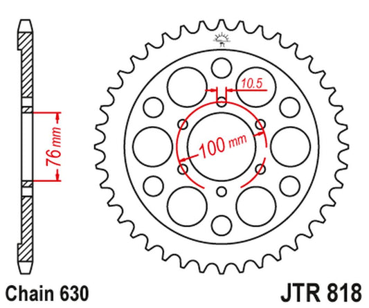 Rear Sprocket 818 40 SUZUKI GS 750 '80-81 (81840JT) (Chain. 630), JT Sprockets