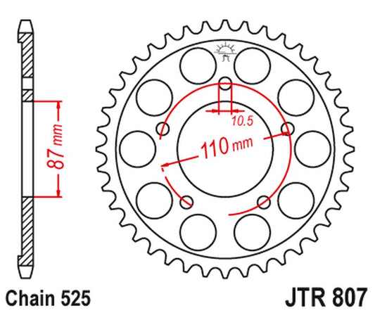 Rear Sprocket 828 49 SUZUKI GSF 650 BANDIT '07-15, GSX 650 '08-16, GSF/GSX 400 BANDIT '90-92, SV 650 '99-13 (82849JT) (Chain. 525), JT Sprockets