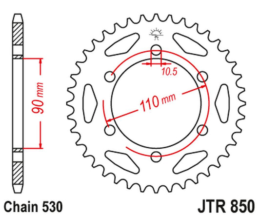 Rear Sprocket 850 31 YAMAHA XS 650 '75-81 (85031JT) (Chain. 530) , JT Sprockets