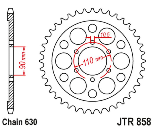 Rear Sprocket 858 35 YAMAHA XV 920R / XV 1000 '81-82, TR1 '81-85 (85835JT) (Chain. 630) , JT Sprockets