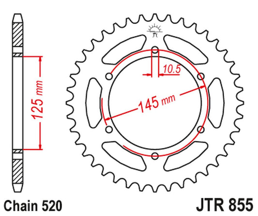 Rear Sprocket 866 48 YAMAHA XJ 600 DIVERSION 95-03 (86648JTZBK) (Chain. 520) COLOR BLACK, JT Sprockets