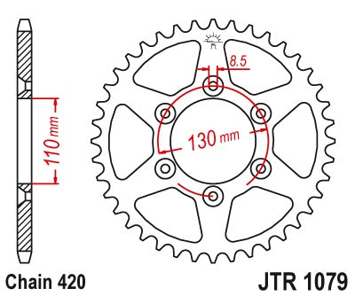 Rear Sprocket CPI 50SM '06-12 (JTR1079.53)* (Chain. 520), JT Sprockets