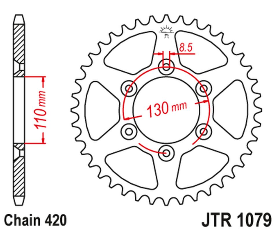 Rear Sprocket CPI 50SM '06-12 (JTR107962) (Chain. 520), JT Sprockets