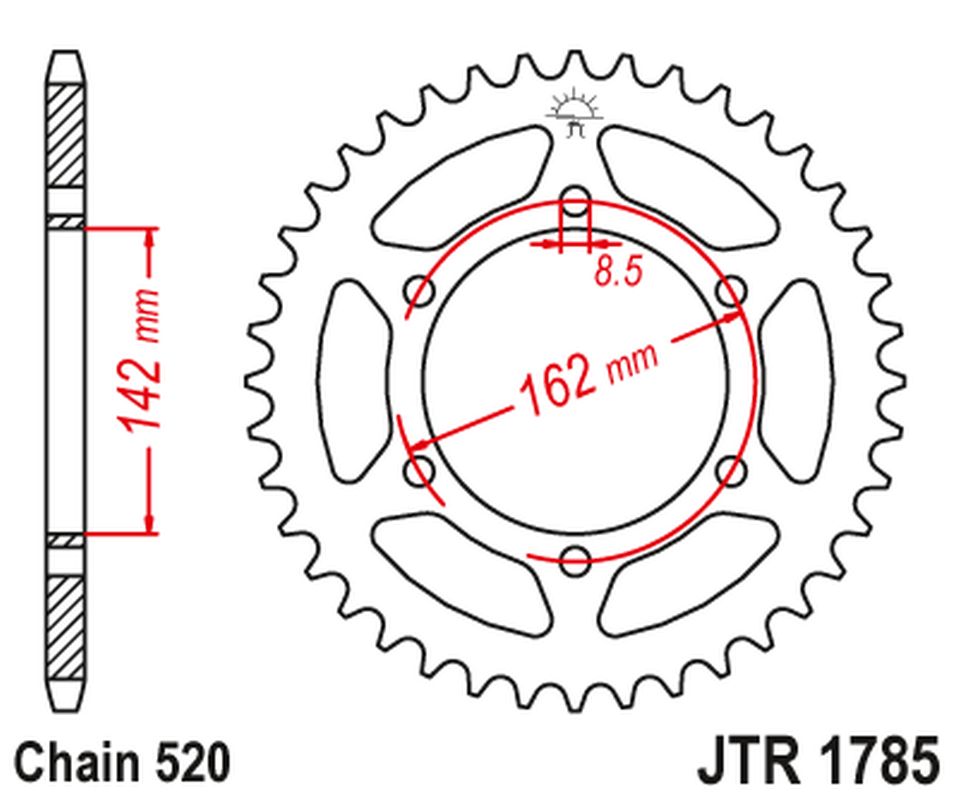 Rear Sprocket SUZUKI PE 175 '80-84' (Chain.520), JT Sprockets