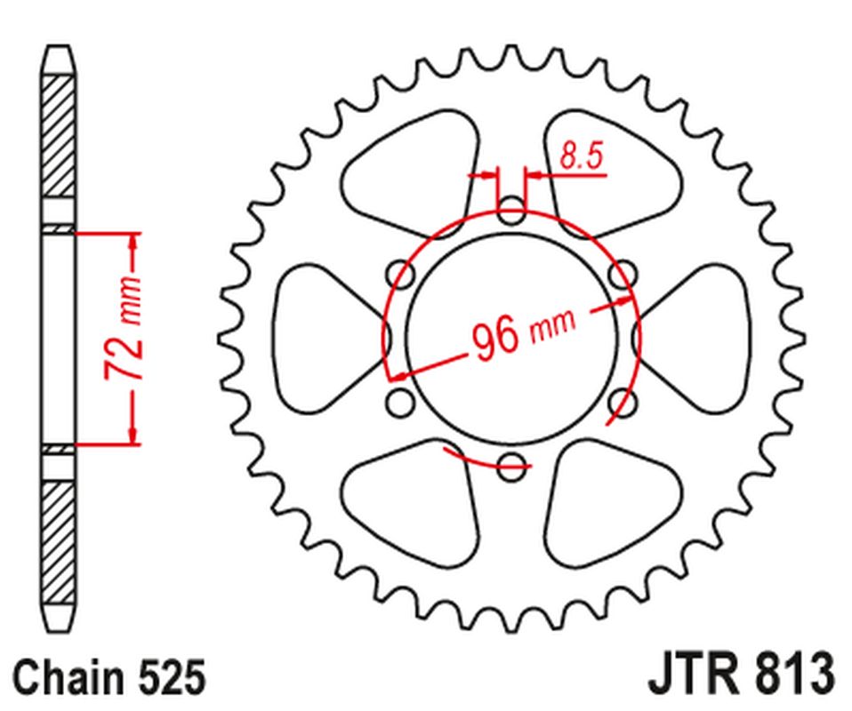 Rear Sprocket SUZUKI TM 400 '71-75, TS 250 '75-83, TS 400 '72-77 (JTR813,40) (Chain. 525), JT Sprockets