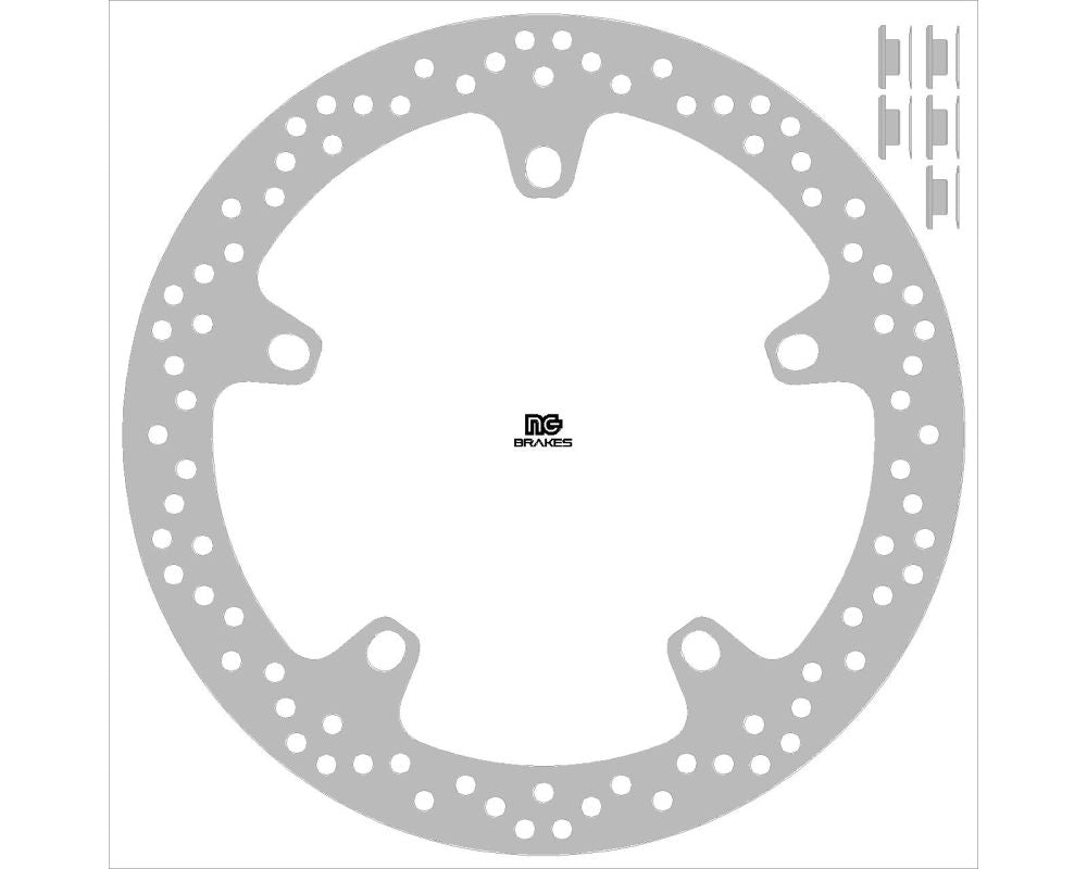 Brake disc (rotor) front INDIAN STANDARD FTR 1200 '18-'23, BAGGER CHALLENGER 1800 '20-'23, TOURING PURSUIT 1800 '22-'23 (320X180,3X5MM) (5X13,8X16,4MM), NG Brakes