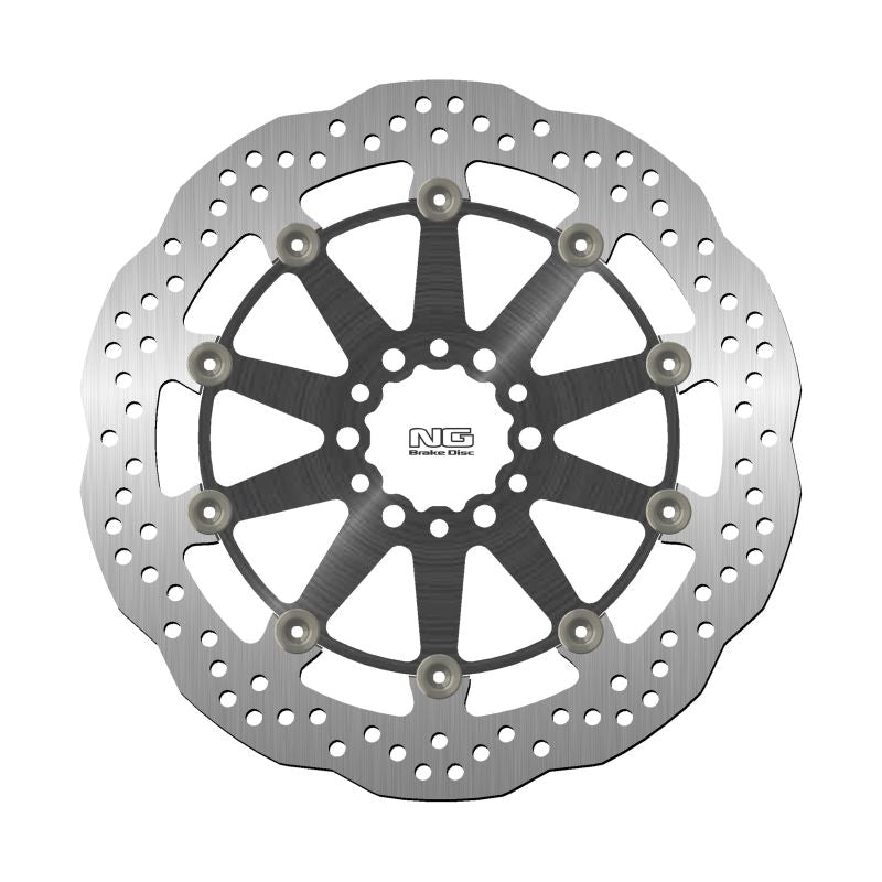 Brake disc (rotor) front KTM DUKE 390 '17, DUKE 125/200/250/390 '13-'17, RC 125/200/250/390 '13-'18 (320X60,5X5MM) (6X10,25/8,25MM) WAVE (Aluminium center), NG Brakes