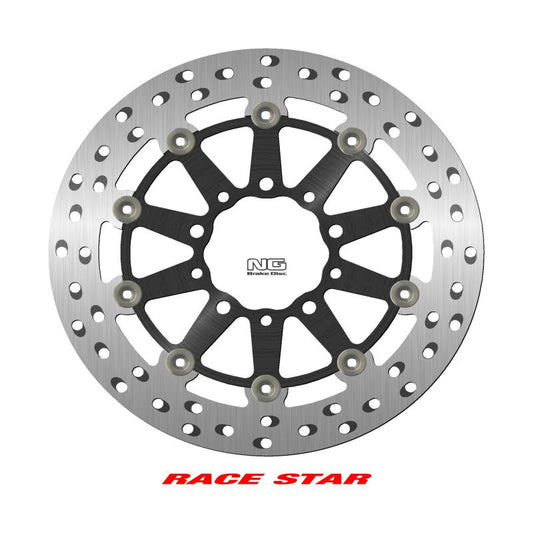Brake disc (rotor) front RACE STAR PREMIUM KAWASAKI ER 6N/F '05-'17, ZX-6/ZX-6R 600 NINJA '05-'18, ZX-6R 636 '22, (298X80X5MM) (5X8,45/10,25MM) Floating (Aluminium center, improved cooling), NG Brakes