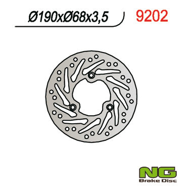 Brake disc (rotor) front APRILIA AREA 50 (98-01) (190X68X3,5), NG Brakes