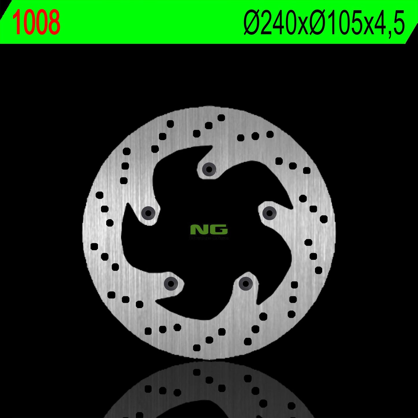Brake disc (rotor) front APRILIA ATLANTIC 125 03-, 200/250/300 03-11, MALAGUTI MADSON 125 06-09 (front/rear) (240X105X4,5MM) (5X6,5MM), NG Brakes