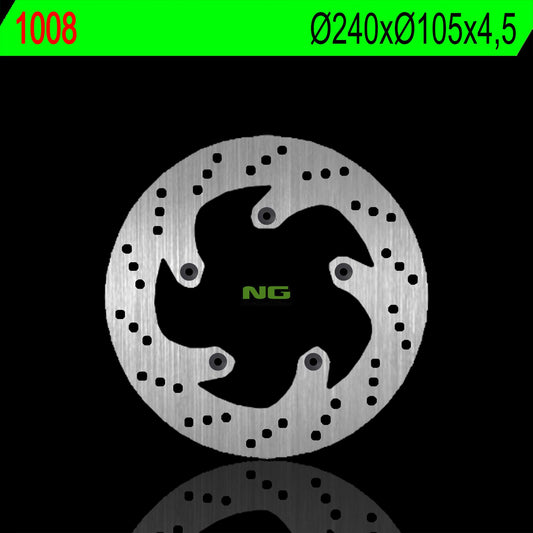Brake disc (rotor) front APRILIA ATLANTIC 125 03-, 200/250/300 03-11, MALAGUTI MADSON 125 06-09 (front/rear) (240X105X4,5MM) (5X6,5MM), NG Brakes