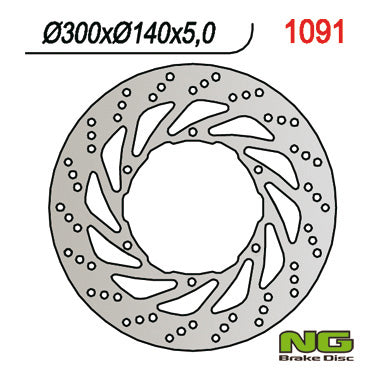 Brake disc (rotor) front APRILIA ETV 1000 CAPONORD '01-'07 (300X140X5)(6X8,5MM), NG Brakes
