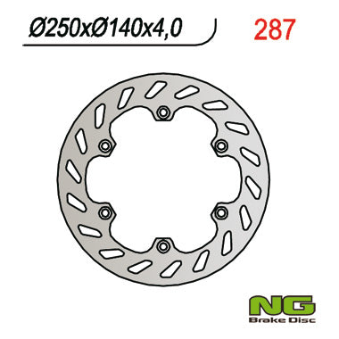 Brake disc (rotor) front APRILIA RX 50`03-06, ETX 125`85-90, RX 125`89-00 (250X140X4), NG Brakes