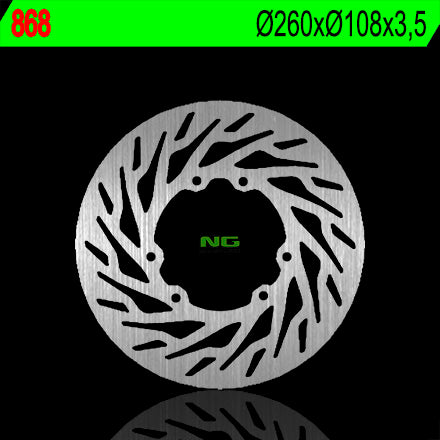 Brake disc (rotor) front APRILIA RX 50 '06-'11, DERBI SENDA 50 '06-'11 (260X108X3,5) (6X6,5MM), NG Brakes