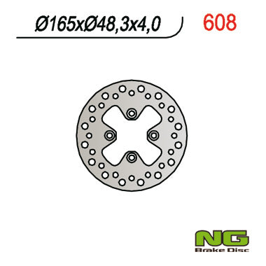 Brake disc (rotor) front CAN-AM / BOMBARDIER DS 650 (00-06) (165X48X4), NG Brakes