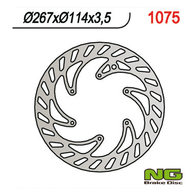 Brake disc (rotor) front CPI 50 SUPERMOTO '05-'08 (dia. 267MM) (267X-X3,5)(6X6,5MM), NG Brakes