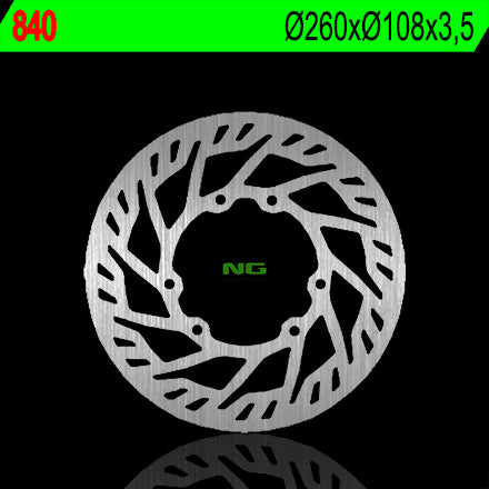 Brake disc (rotor) front DERBI 50/125, SHERCO 50/125/290 (260X108X3,5) (6X6,5MM), NG Brakes