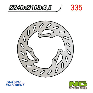 Brake disc (rotor) front DERBI 50 SENDA R/R-RACER/X-TREME/X-RACE '00-'09 (240x108x3,5), NG Brakes