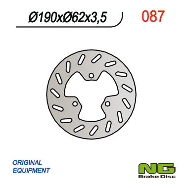 Brake disc (rotor) front DERBI 50 (Scooters) (190x62x3,5), NG Brakes