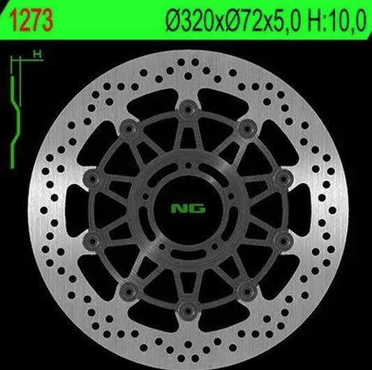 Brake disc (rotor) front DUCATI 796/821/1078/1100/1200 '11-'16 (320X72X5) (5X8,5MM) - after the test, NG Brakes