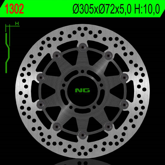 Brake disc (rotor) front DUCATI HYPERMOTARD 796/1100 '07-'12 Floating, NG Brakes