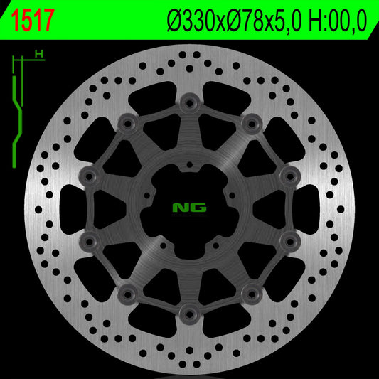 Brake disc (rotor) front DUCATI SCRAMBLER 800 15-18 (330X78X5,0MM) (5X8,5MM), NG Brakes