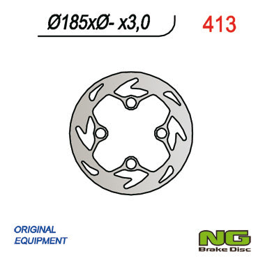 Brake disc (rotor) front GAS GAS 125/200/250 TXT (185x-x3), NG Brakes