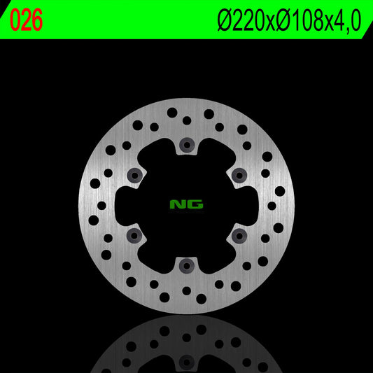 Brake disc (rotor) front GILERA CANNIBAL50 '96-98, RT FUN 50 '90-94, SURFER 50 '99-02, (220X108X4,0MM) (6X6,5MM), NG Brakes