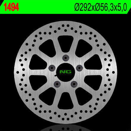 Brake disc (rotor) front HARLEY DAVIDSON 750/883/1200/1340/1450/1584/1600 (292X56,3X5) (5X8,5MM), NG Brakes