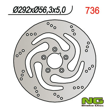 Brake disc (rotor) front HARLEY-DAVIDSON, SPORTSTER 00-17 (292X56,3X5), NG Brakes