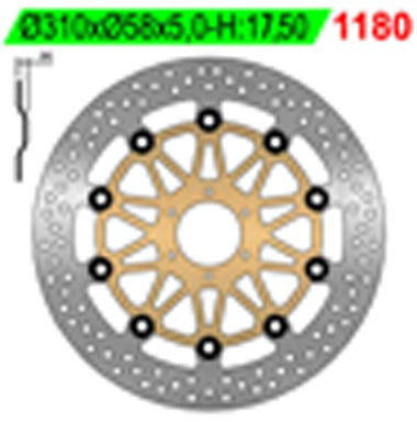 Brake disc (rotor) front HONDA CB 1000 BIG ONE '93-96, VFR 750 R '88-91 (310X58X5MM) (6X6,5MM) Floating (under the order), NG Brakes