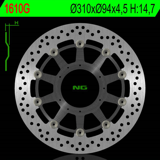Brake disc (rotor) front HONDA CB 1000R ABS 08-17 (310X94X4,5MM) (6X6,5MM), NG Brakes