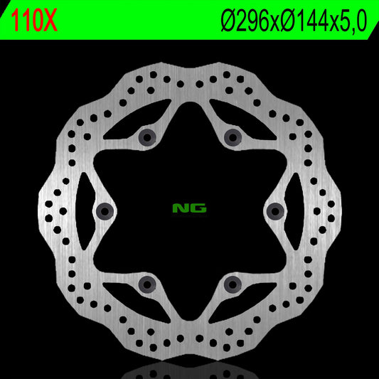 Brake disc (rotor) front HONDA CBF 500/600, CB 750 92-93, CBR 1000F 87-92, ST 1100, VT 1300 (rear) (296X144X5,MM) (6X10,5MM) WAVE, NG Brakes