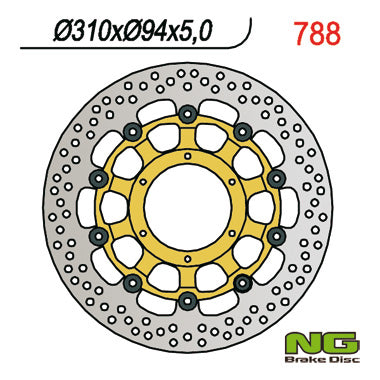 Brake disc (rotor) front HONDA CBR 1000 RR 04-05, CB 1300 01-10 (310X94X5) (6X65MM) CBR 600RR 03-08, CB 1000R 08-16, CTX 1300 14-16 Floating, NG Brakes