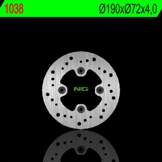 Brake disc (rotor) front HONDA CH 250 (190X72X4MM) (4Holes 10,5MM), NG Brakes