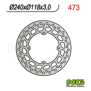 Brake disc (rotor) front HONDA CR 125/250/500 '84-'94, XR 250/400/600R (240x118x3) (4X6,5MM), NG Brakes