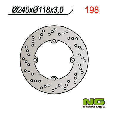 Brake disc (rotor) front HONDA CR 125/250 (89) (240x118x3), NG Brakes