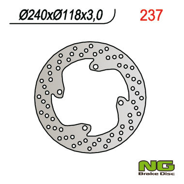 Brake disc (rotor) front HONDA CR 250R '91, CR 500 '87-'91 (240x118x3), NG Brakes