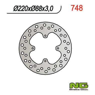 Brake disc (rotor) front HONDA CR 80 86-95 (220x88x3), NG Brakes
