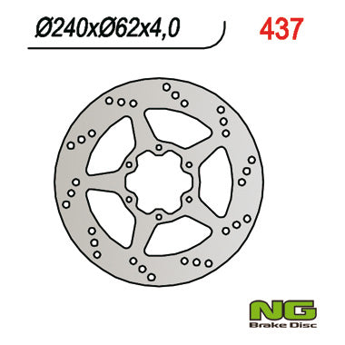 Brake disc (rotor) front HONDA CRM 125 90-99 (240x62x4) (6x10,5mm), NG Brakes