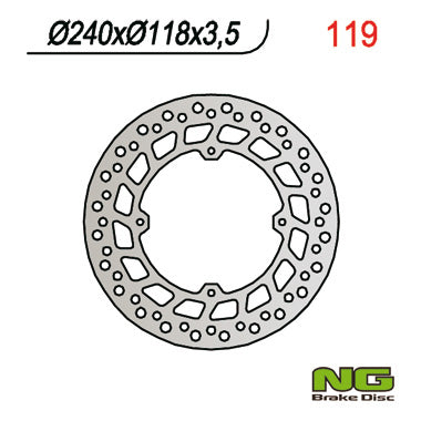 Brake disc (rotor) front HONDA CRM 125, XLR 125, XR 250/600 (240x118x3,5), NG Brakes