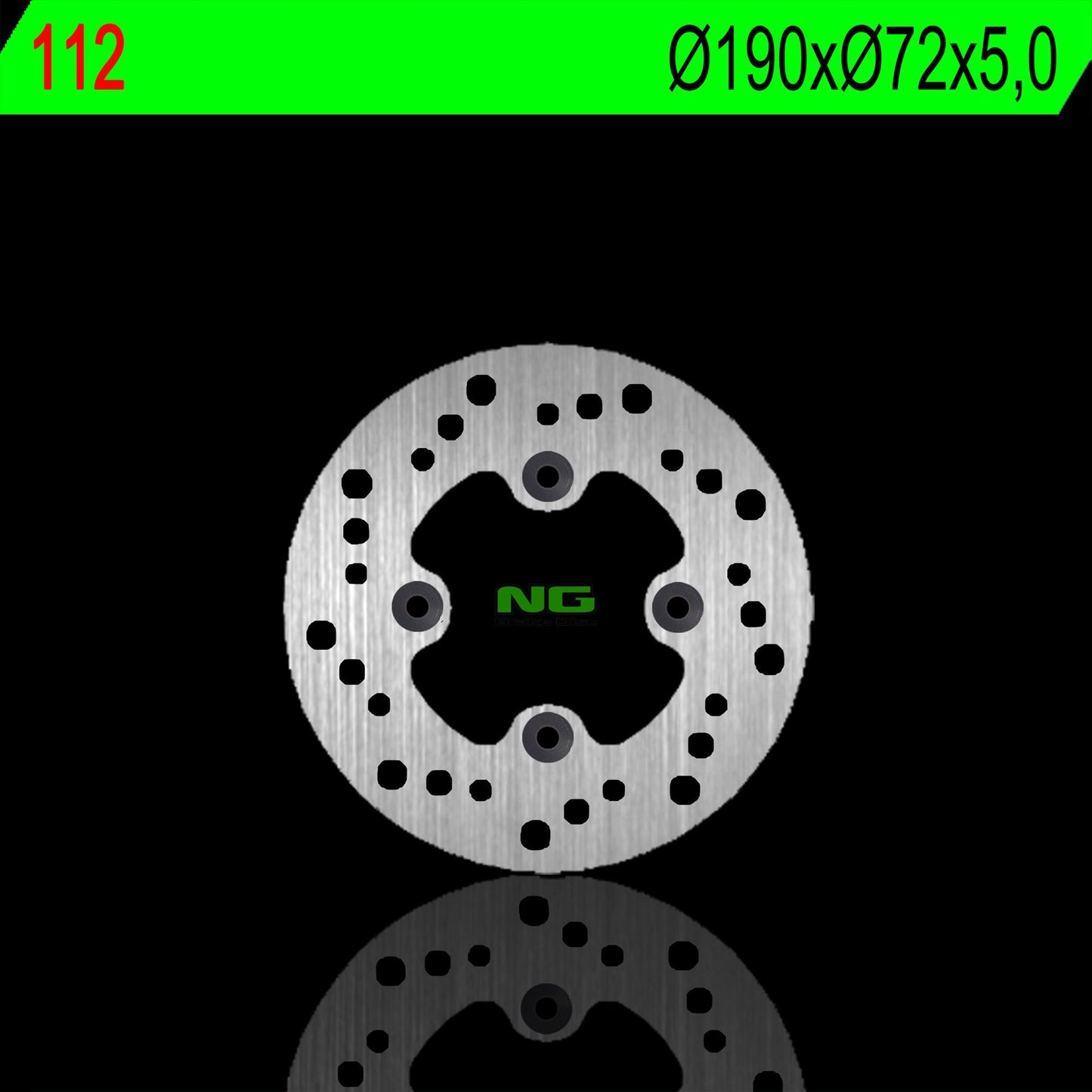 Brake disc (rotor) front HONDA HELIX 250 '95-'99 (190X72X5MM) (4Holes 10,5MM), NG Brakes