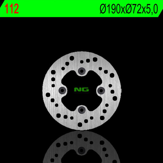 Brake disc (rotor) front HONDA HELIX 250 '95-'99 (190X72X5MM) (4Holes 10,5MM), NG Brakes