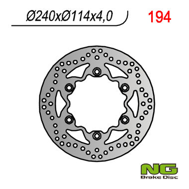 Brake disc (rotor) front HONDA REBEL 125/250, CBF 125 08-12, VT 125 (99-08) (240x114x4) (6X10,5MM), NG Brakes