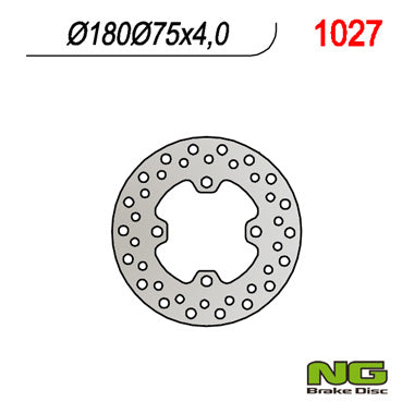 Brake disc (rotor) front HONDA RINCON 680 EFI '06-'12 (180X75X4), NG Brakes