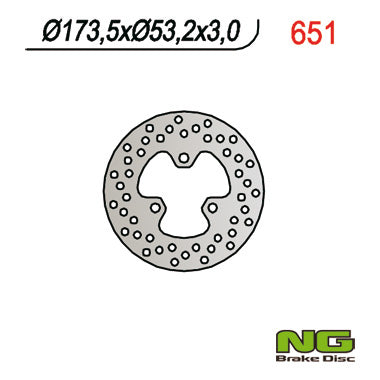 Brake disc (rotor) front HONDA TRX 450R '05-'06, TRX 400EX '01-'03, TRX 250EX '01-'12, TRX 300EX '93-'12 (173x53,2x4), NG Brakes