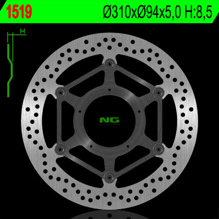 Brake disc (rotor) front HONDA VFR 800X CROSS RUNNER '15-17, VFR 800F '14-'17 (310X94X5) (5X6,5MM) (Indentation 8,5MM), NG Brakes